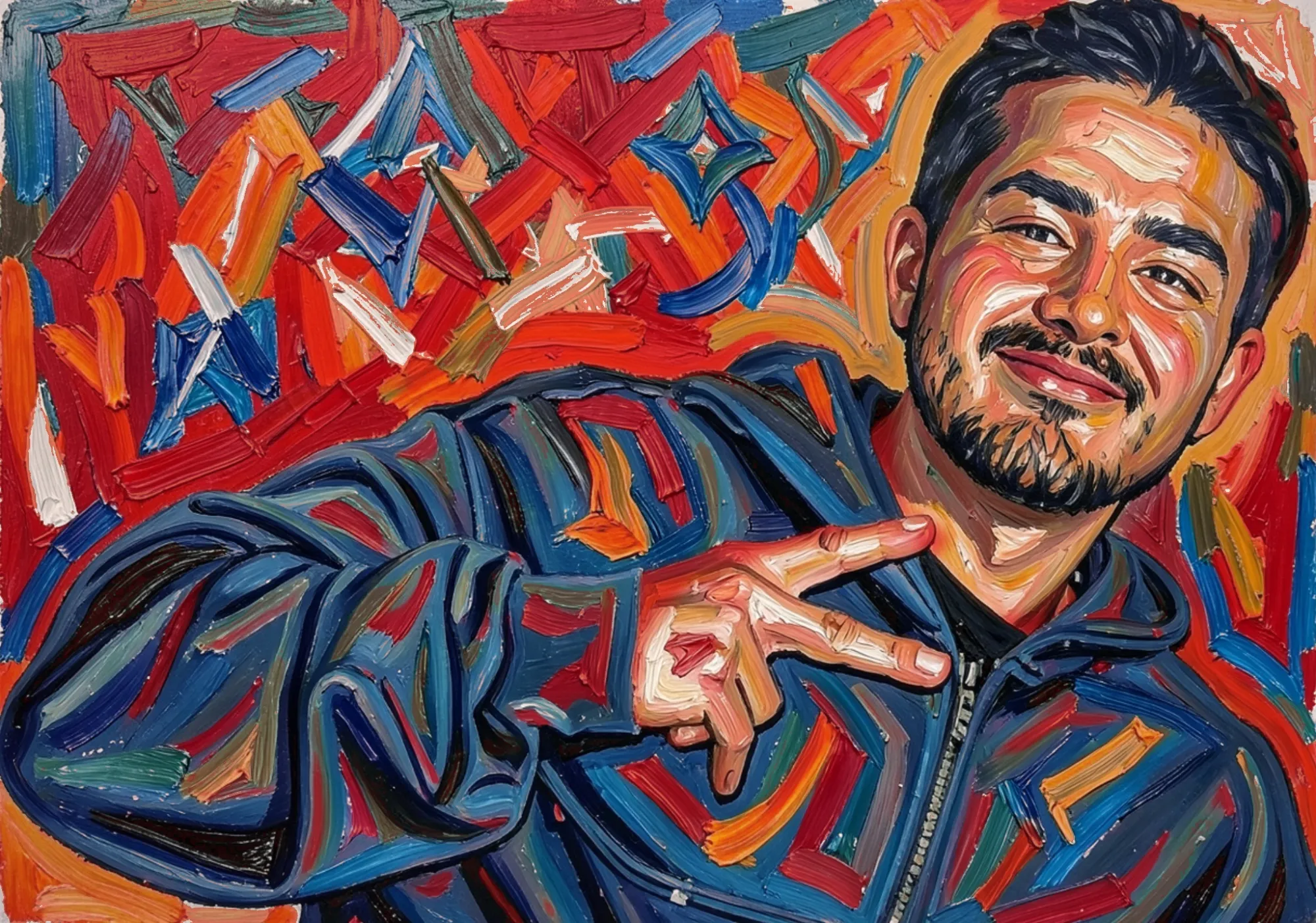 Oil-painting style portrait of Burak Kuruçay
